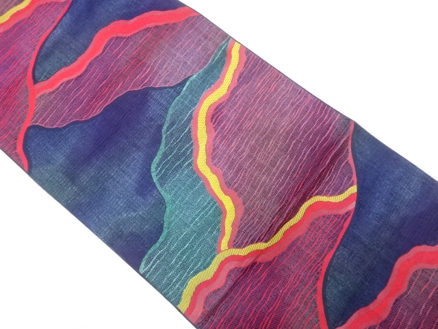 霞模様織り出し　名古屋帯